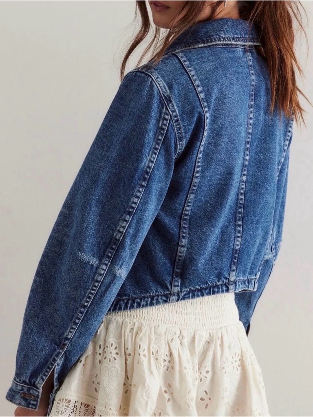 We The Free Jade Denim Jacket Oversized Hi-Lo